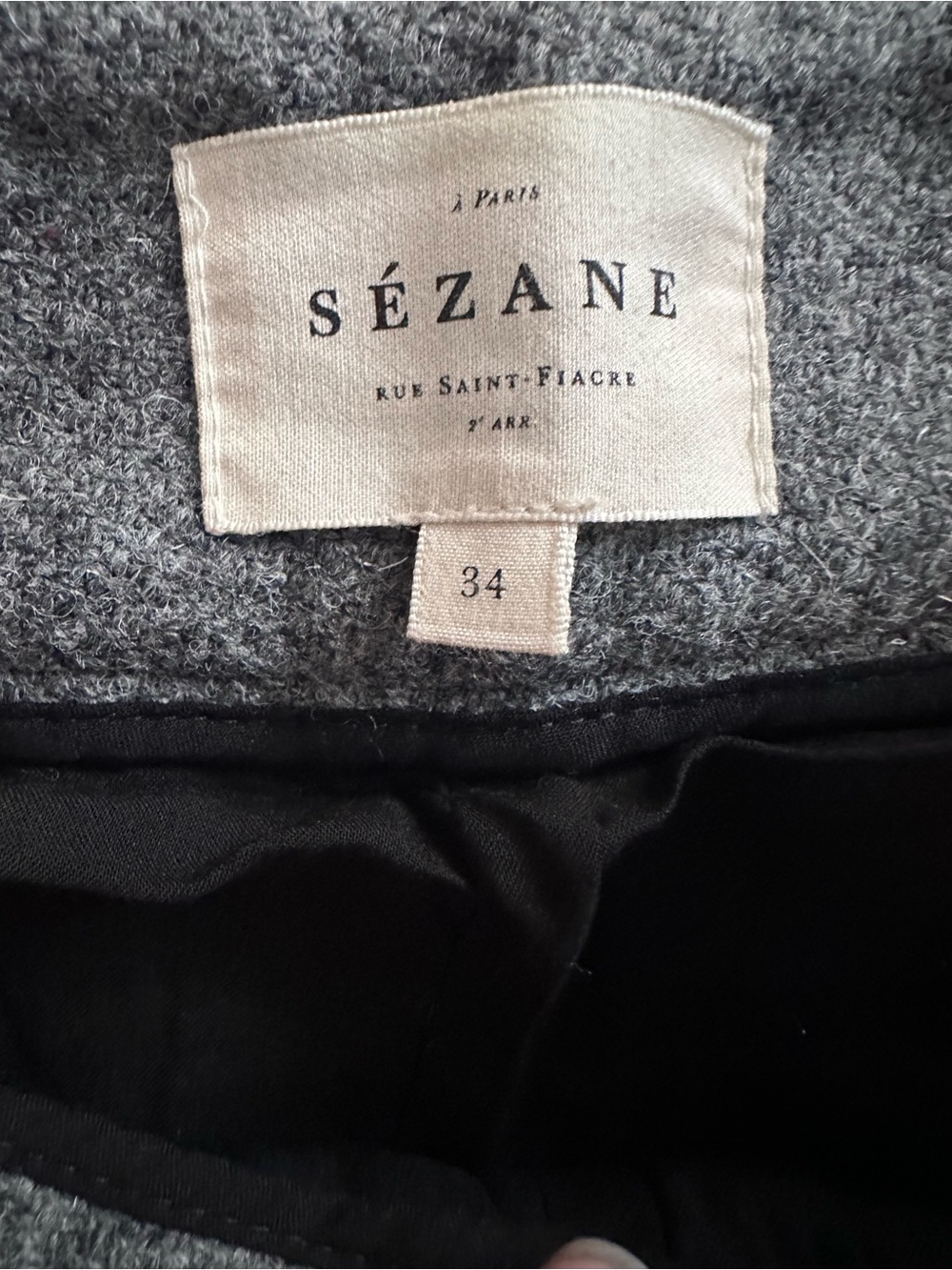 Sezane Damon Trousers Mottled Grey - Size 2 34 - Picture 8 of 9